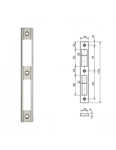 Gâche Pour Serrures Multipoints Huisserie Métallique Metalux