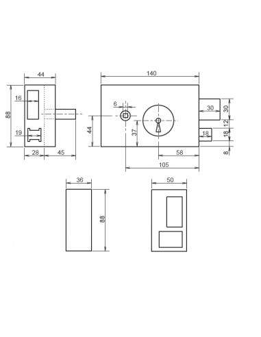 Serrure  Monopoint En Applique De Grille Metalux