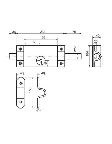 Serrure Monopoint En Applique Type Sante (Ou Prison) Metalux