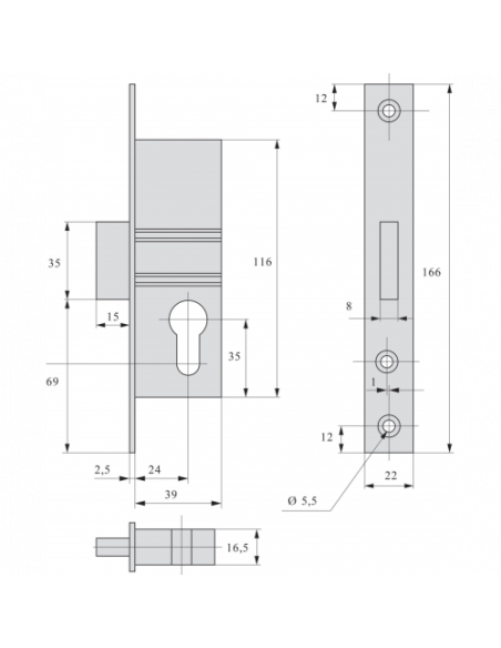 Stremler Assa Abloy Monopoint À Larder Profil Étroit Série 2162