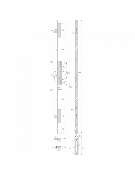 Stremler Assa Abloy Serrure 3 Points Tf3 Pêne Dormant Série 6372