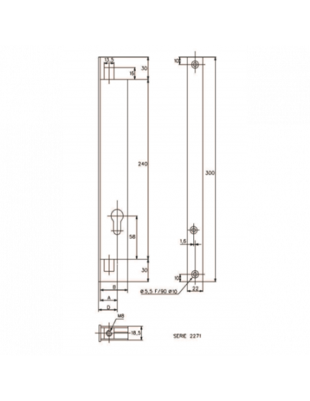 Stremler Assa Abloy Serrure À Larder 2 Points À Tringles Série 1223 Et 1233