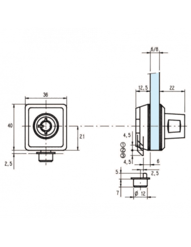 Stremler Assa Abloy Serrure De Vitrine 1450-1456