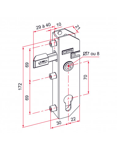 Tirard Serrure De Portail À Encastrer Série Gj