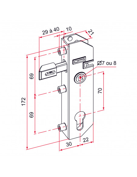 Tirard Serrure De Portail À Encastrer Série Gj