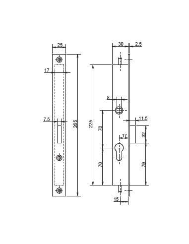 Serrure À Larder 3 Points Entraxe 70 Mm À...
