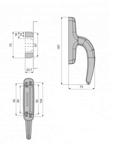 Fapim Poignée De Crémone À Fourches Nefer