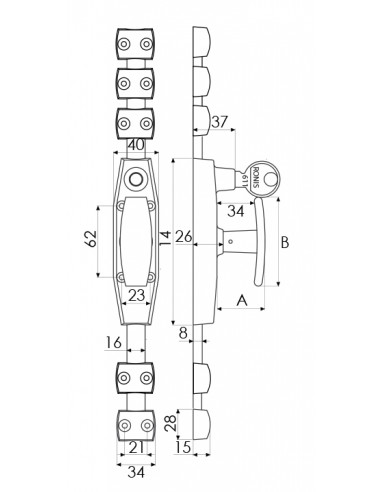 Jardinier Massard Crémones Classiques Ry