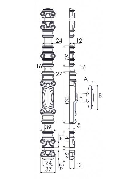 Jardinier Massard Crémone Rustique Ry16 Série Légère 16 X 5