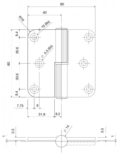 Argenta Paumelle Aluminium à Bouts Ronds (Lot...