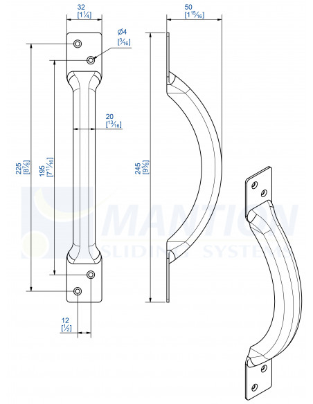 Mantion Poignée De Portail (Lot de 2)