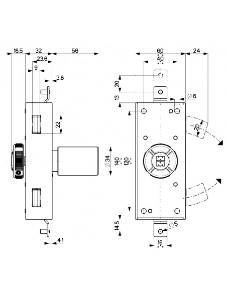Mottura Serrure Latérale Pour Volet