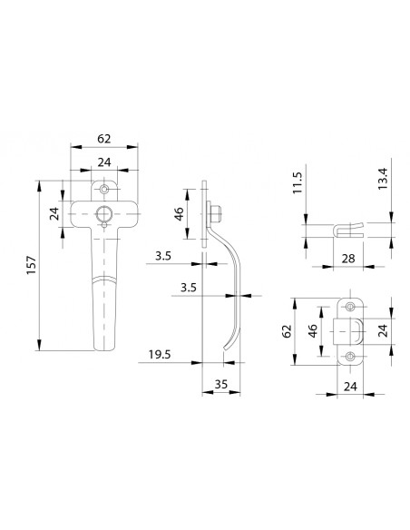 Faac Comunello Poignée De Blocage De Châssis (Lot de 2)