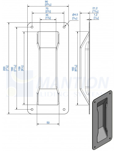 Mantion Poignée De Portail À Encastrer Inox