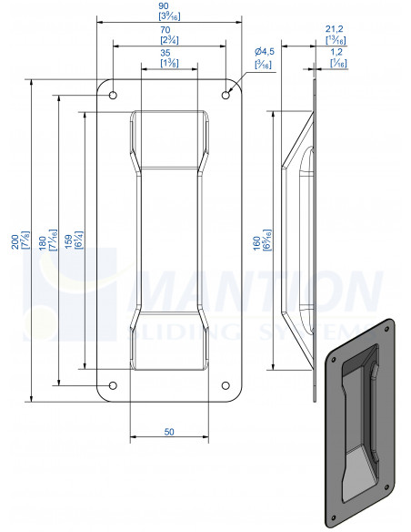 Mantion Poignée De Portail À Encastrer Inox