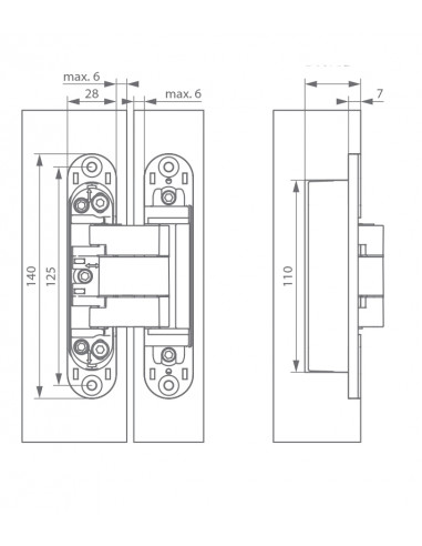 Argenta Charnière Invisible Neo M6
