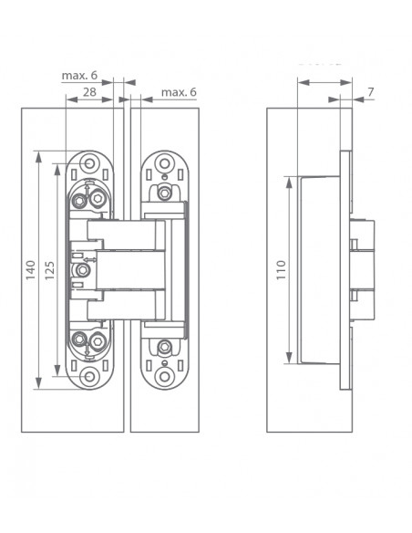Argenta Charnière Invisible Neo M6