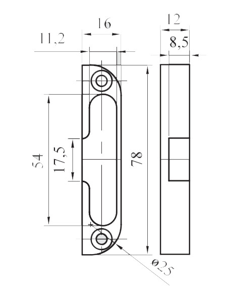 Gâche Galet Map Massard Pour Crémone à Larder (Lot de 10)