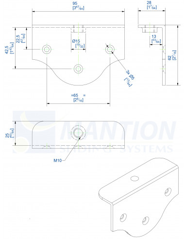 Mantion Coulissant Sur Rail 35 X 30 -...