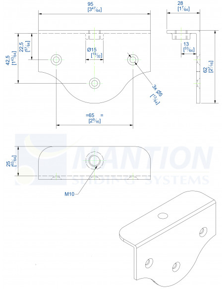 Mantion Coulissant Sur Rail 35 X 30 - Accessoires (Lot de 5)
