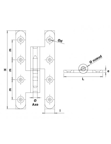 Faure Et Fils Paumelle Renforcée à Nœud Arasé