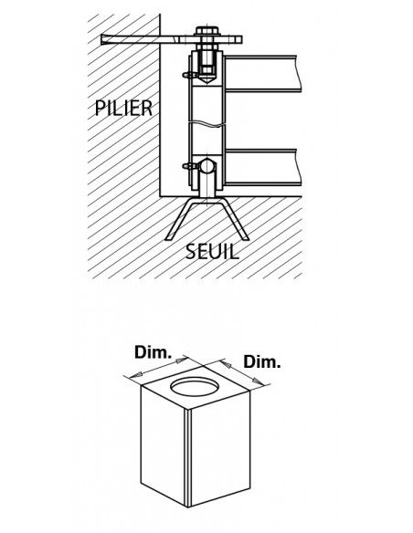 Faure Et Fils Pivot De Portail À Sceller Pour Tube Fer