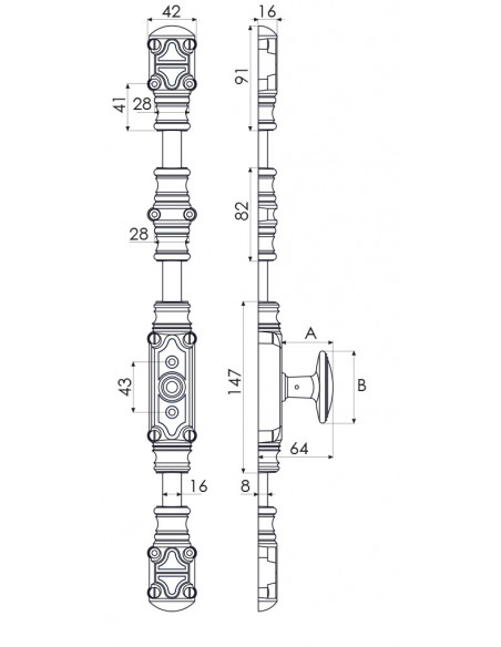 Jardinier Massard Crémone Décorative Non Fonctionnelle