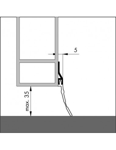 Bas de porte de garage à grande bavette ADS-GL