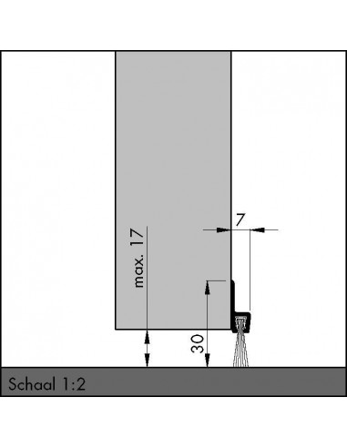 Bas de porte en aluminium avec brosse IBS 31