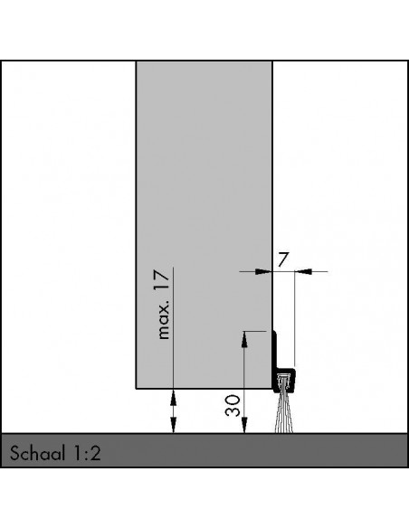 Bas de porte en aluminium avec brosse IBS 31