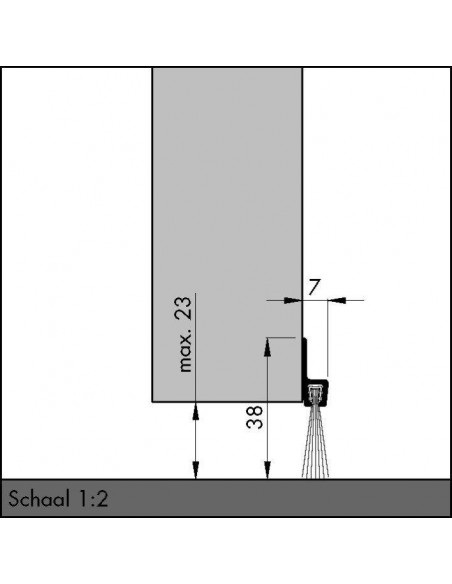 Bas de porte en aluminium avec brosse IBS 39