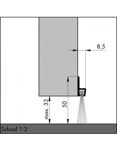 Bas de porte en aluminium avec brosse IBS 50