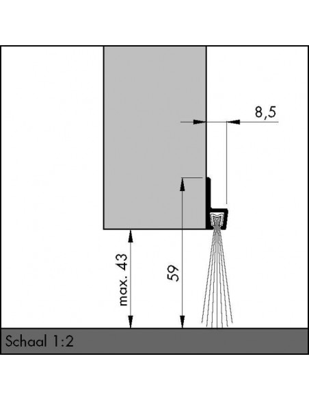 Bas de porte en aluminium avec brosse IBS 60