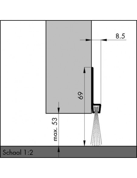 Bas de porte en aluminium avec brosse IBS 70