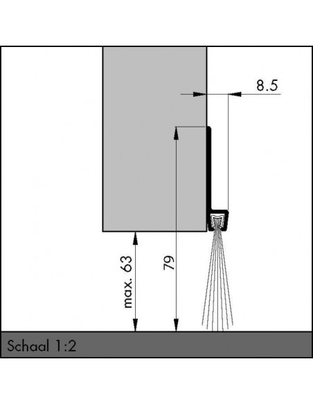 Bas de porte en aluminium avec brosse IBS 80