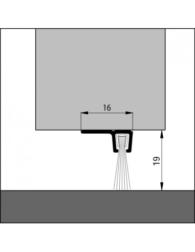 Bas de porte en aluminium avec brosse IBS 90°-18