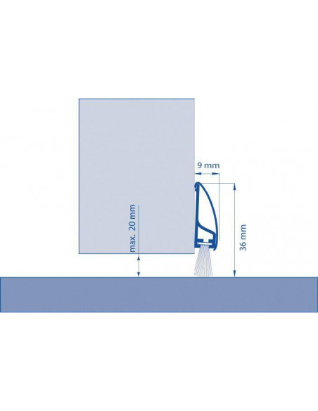 Profilé de bas de porte Inox de Luxe à Brosse