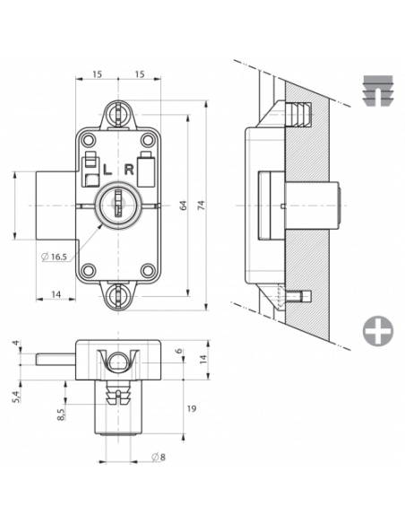 Ronis Serrure D'armoire 32800 Haut Et Bas