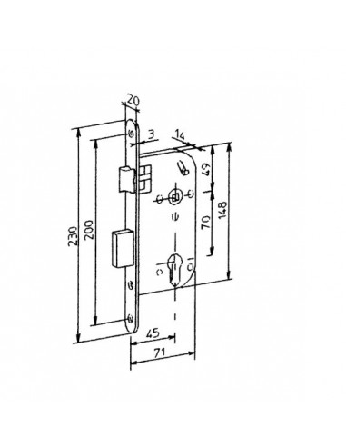 Serrure À Mortaiser Monopoint Réversible...
