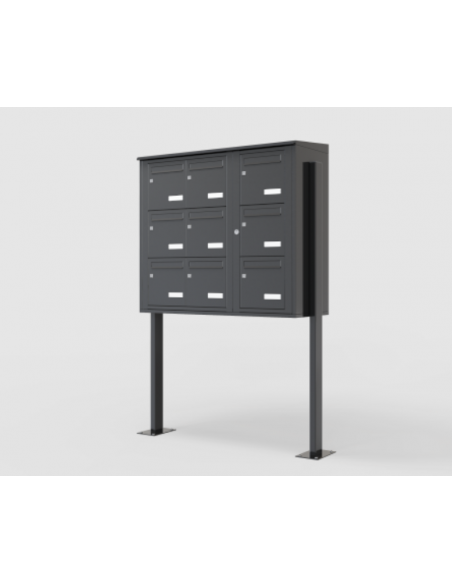 Boite aux lettre collective extérieur Leabox sur pied à visser 3x5